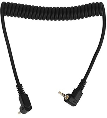 Flexible Flash Sync Cable 2.5mm Male to Male Coiled Cord for Camera EM Series, Stable Connection DSLR Camera Flash Sync Cable, Material for Professional Photographers