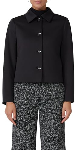 s.Oliver Damen Indoor-Jacke – Regular Fit, Scuba, Hemdkragen