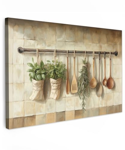 MuchoWow© Stampe Su Tela 60x40 cm Quadro Soggiorno Quadri Camera Da Letto Moderni Accessori Salotto Poster Da Parete Con Cornice Decorazione Muro Legno - Utensili da cucina - Piastrelle