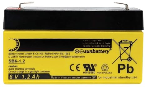 Sun Battery SB6-1.2 6V 1,2Ah Blei Akku AGM