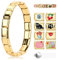 Italian Charm Bracelet Gold, Italian Charms Armband Set, DIY Abnehmbare Module für 9mm Armbände, Italian Charm Armbänder Bracelet Gold Charms mit Öffnungswerkzeug für Mädchen Junge Geschenk (A)