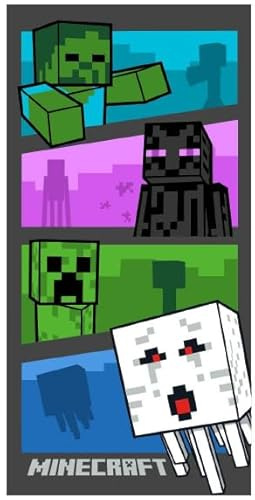 BrandMac Minecraft Strandtuch, Badetuch 70x140 cm, 100% Baumwolle (Minecraft Adventure Time)