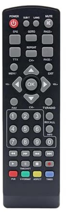 Telecomando universale DVB T2 Top Box senza fili STB di ricambio per HDTV Smart TV con prestazioni stabili e maggiore distanza di trasmissione, non richiede programmazione