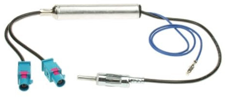 maxxcount Doppel Fakra Antennen-Adapter kompatibel mit VW Audi Skoda Opel Mercedes (mit Phantomeinspeisung / 2xFakra/Z-Buchse auf DIN-Stecker)