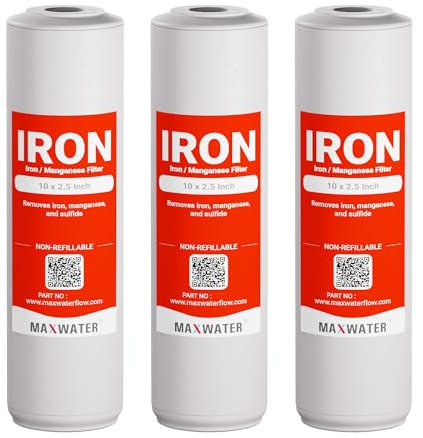 3 Packungen Eisen Mangan Wasser Filter für ganze Haus Systemen Größe 25,4 x 6,3 cm