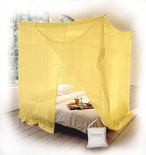Rechteckiges Moskitonetz Klamboe Überlegenes, handgemachtes, Rechteckiger Mückennetz - 210cm x 160cm x 235cm - Double Queen - Gelb