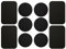 AJOXEL [10 Pièces Plaques Métalliques avec Adhésif (6 Rondes 4 Rectangulaires) pour Support Téléphone Voiture magnétique/Support Voiture Aimanté Universel Metal Plate pour Smartphone - Noir