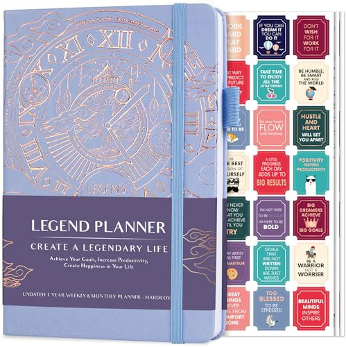 Legend Planer - Deluxe Wochen- & Monats-Lebensplaner, um Ihre Ziele zu erreichen & glücklicher zu leben. Organizer-Notizbuch & Produktivitäts-Journal. A5 Hardcover, undatiert - Immergrün (Englisch)