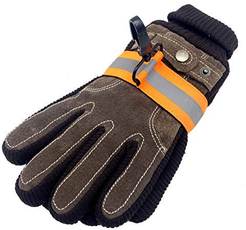 KOSTOO Strapazierfähiger Feuerwehr-Handschuh mit Riemen, Ultimate Turnout Gear Firefighting Glove Sicherheitswerkzeug, Schwarz (1 Stück) (Orange)