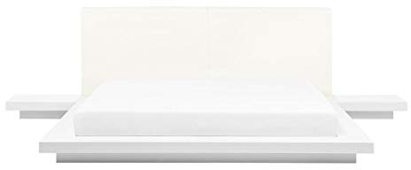 Supply24 since 2004 Designer Bett Japan Stil flaches massives Futonbett Japanisches Holzbett Optik Farbe Weiss mit Lattenrost/Lattenrahmen günstig (160x200 cm)