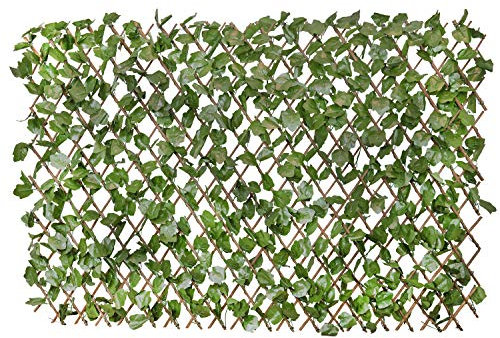 Verseo Künstlicher Efeu-Sichtschutzzaun, Wandschutz, erweiterbar, künstliche grüne Hecke, wetterbeständig, Blatt-Wanddekoration für Terrasse, Balkon, Garten, Hinterhof, Innen- und Außenbereich, 1