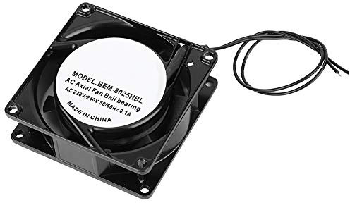 80mm x 80mm x 25mm Cooling Fan, Dual Ball Bearing Fan for Heatsinks Host, Circuit Board AC220/240V 0.1A