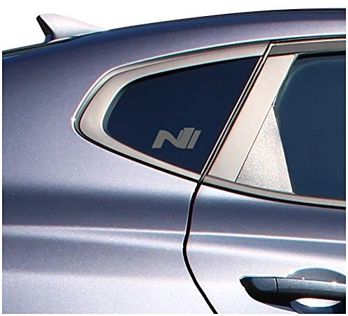 4er Set Aufkleber Logo N Performance Autoaufkleber Sticker Selbstklebend Waschstraßenfest Dekor Autoscheibe Seitlich Tuning Zubehör K089 (Mittelgrau, N Full)