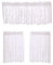 Betos Cortinas cortas de gasa de encaje para ventana pequeña, cocina, cafetería, media cenefa para cafetería, cocina, baño, cortina de ventana (juego blanco)