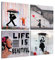 Giallobus - 4 Quadrate mit Mehreren Feldern - Banksy - Banksys schönste Werke - Sammlung 1 - MDF-Holz - 29,7x29,7 - x 4 Stück