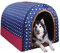 Haustierbett, Großer Hund Hundehütte Winter Warm halten Waschbar Innen Luxus Hundehütte Vier Jahreszeiten Hundehöhle Iglu Matratze,A,XXL92x68x72cm