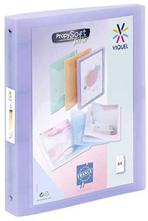 Viquel - Carpeta suave A4 MAXI personalizable con 4 anillas, respaldo de 4 cm, para documentos A4, color morado translúcido