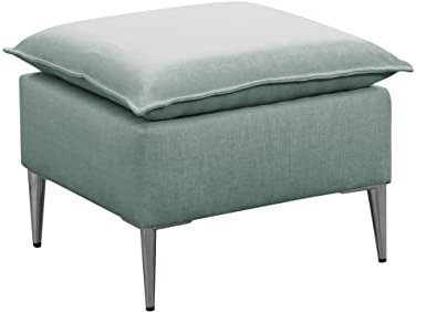 Mirjan24 Hocker Mokoli, Polsterhocker Sitzhocker Sitzbank Fußbank Pouf Farbauswahl (Füße: Silber, Terra 05)
