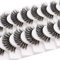 Veleasha Falsche Wimpern Russische Streifen Wimpern with klarem Band Sieht aus wie Wimpernverlängerung D Curl Wimpernstreifen 10 Paar Packung (DT03)
