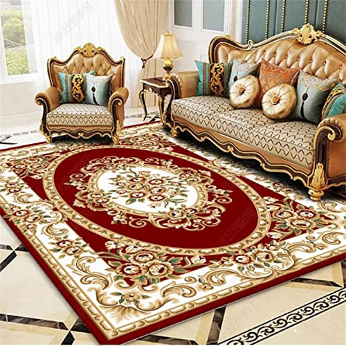 RUGMRZ Teppich Kuschelig 60 x 100 cm Bettumrandung Teppich 3 Teilig rot Waschbarer Teppich Großer Traditioneller Orientteppich Mit Vintage-Blumenmuster, Leicht Zu Reinigen