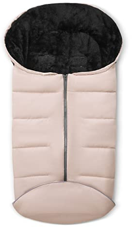 ABC Design Winterfußsack - gepolsterter Fußsack für kühlere Temperaturen - variable Anpassung an den Gurt des Kinderwagens (berry)