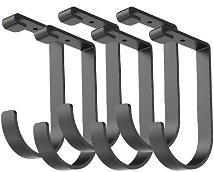 Herbert-fty Gancio di stoccaggio aggiuntivo per rack da soffitto e scaffalature da parete, ganci per garage sopraelevati, ganci piatti per bici da appendere resistenti (gancio piatto x 6)