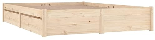 vidaXL Bett mit Schubladen Holzbett Massivholzbett Bettgestell Bettrahmen Doppelbett Lattenrost Schlafzimmerbett Schlafzimmermöbel 140x190cm