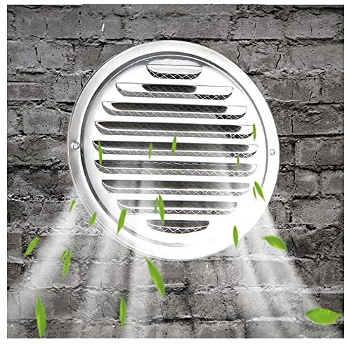 ZXCVBNAS Campana De Ventilación Redonda,Acero Inoxidable Rejilla Entrada Aire,Campana Extractora De Acero Inoxidabl,Rejilla Ventilación Redonda,Salida De Ventilación,400mm/15.74in