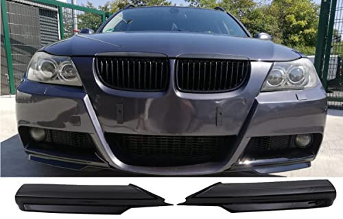 DM Autoteile 15007 Vorfacelift Satz Flaps Spoiler Splitter Lippe schwarz Glanz kompatibel für BMW 3er E90 E91 Baujahr 05-08 mit M-Paket