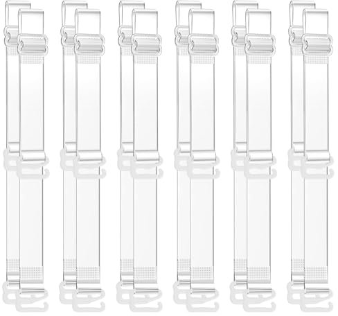 6 Paare Durchsichtige BH Träger Unsichtbarer Transparenter BH-Träger Ersatz BH Schultergurte 22-38cm Verstellbare BH Strap rutschfeste Weiche Clear Bra Träger Hochelastische Klare BH träge für Damen