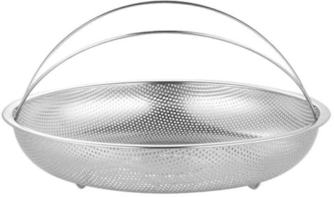 Garneck Stainless Steel Basket 25.5CM Basket for Pressure Cooker Rice Cooker Insert Steaming Rack Fruit Colander Strainer for Stovetop Cooking Pot