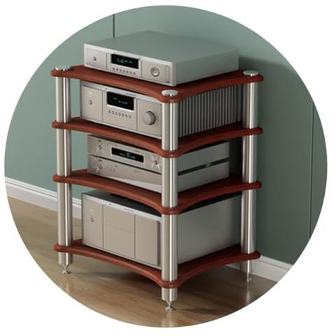 forestalk 1/2/3/4-layer HIFI Audio Cabinet HIFI Stand Record Player MDF Stand Audio Rack With Shock-absorbing Feet Power Amplifier Shelf Equipment Cabinet