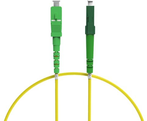 nexinex - 0,5m Glasfaserkabel LC/APC auf SC/APC Patchkabel | LWL Simplex Singlemode OS2 FTTH Glasfaser Lichtwellenleiter Kabel