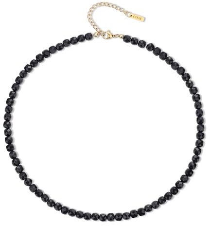 COAI Kristall Perlenkette mit natürlichem Onyxstein Schmuck für Damen