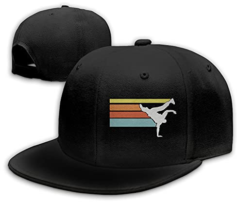 ATOurDealss Vintage Hip Hop Breakdance Flat Billmen Frauen Mode verstellbar Baseball Cap Hip Hop Flat Bottom Caps, Schwarz , One size