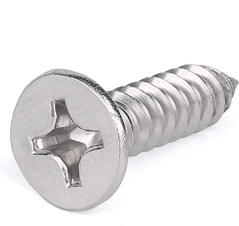 Viti Metalliche 10 pz Viti per Legno Croce Incasso A Testa Piatta M8 Viti per Legno in Acciaio Inox 304 Viti Autofilettanti Viti a Testa Piatta Lunghezza 16-55mm(M8*50)