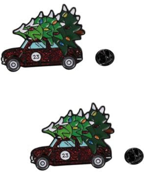 BESTYASH 2 Stück Weihnachtsbaum Brosche Unisex Anstecknadel Auto Weihnachtsbaum Brosche Zarte Unisex Weihnachts Weihnachts Legierungsnadel