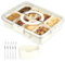 OSDUE Divided Serving Tray with Lid, 8 Compartments Portable Snack Tray Versatile Snack Box Removable Divided Snack Container with 4 Forks for Veggie Fruits Snacks Nuts Picnic Party Travel