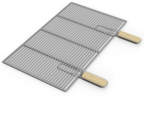 HAGO Edelstahl Grillrost | Eckig 67x40cm | Ersatzrost | Grillgitter | Grillgitter | universal | mit Griffen | Edelstahl | massiv | Gasgrill | Kohlegrill