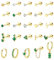 JeweBella 25Stück Hypoallergen Helix Piercing Ohr Medizinische Ohrstecker Chirurgenstahl Ohrringe Gold/Silber für Damen Herren Zirkonia Creolen Hängend Knorpel Conch Tragus Piercing Ohrringe Set
