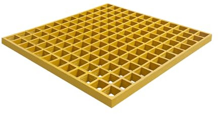 NATOTELA 500x500x38m Glasfasergitter GFK Gitterrost gelb Abflussrost mit MW: 38/38mm Feuchtigkeitsbeständig GFRP Einlaufrost für Industrieparks wie Autowaschbecken Lager und Chemiewerke