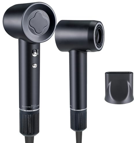 ZCYLPT Hair Dryer, 200 Million Negative Ionic Hairdryer,1600W Fast-Drying Blow Dryer,110,000 RPM Brushless High-Speed Motor,57dB Low Noise Travel Hairdryers for Women Men Pet Black