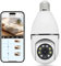 Biqiure Light Bulb Security Camera,WIFI Wireless Camera E27 Light Bulb Camera 360 Degree Panoramic 1080P Home Camera with Human/Motion Alarm,Two-Way Audio,Night Vision
