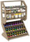 lesolar Paint Rack Organizer Wooden Craft Paint Storage Holder 51 Bottles, 25 Painting Brushes,Model Painting Station Hobby Craft Vallejo Wall Rack Stand