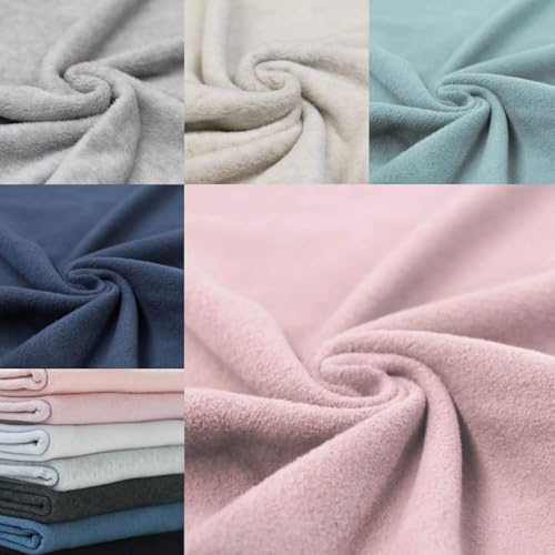 Baumwollfleece Sherpa Fleece Stoff 100% Baumwolle ÖKO-TEX Standard 100 150 cm breit 300 g/m² 4-Wege-Stretch | ab 0,5 m (nude rose)