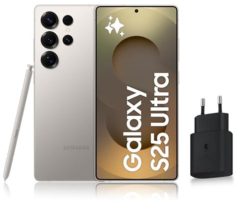 Samsung Galaxy S25 Ultra, Smartphone Android 5G avec Galaxy AI, 1 To, Chargeur secteur rapide 25W inclus, Smartphone déverrouillé, Gris Titane, Version FR