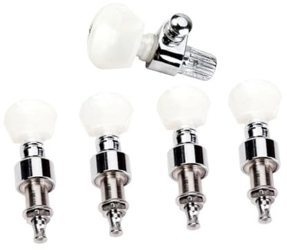 JOINPAYA 5stücke Stimmwirbel Für Banjo Aus Robustem Metall Mit Kunststofftasten Inklusive Gewindebuchsen Und Abstandshalter Für Einfache Montage Für Stimmen Und Einstellen Des Saitenklangs