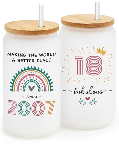 GiftGem 18th Birthday Gifts for Girls - Born in 2007 Personalised Gifts Mugs, Travel Mug, Funny Birthdays Presents for Travel Mug, 18th Birthday Gifts for Daughter Grandaaughter Best Friend Sister