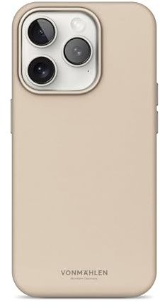 VONMÄHLEN Like Leather Case – Luxuriöse Hülle aus veganem Leder, kompatibel mit iPhone 16 Pro Max und Mag-Safe, umweltbewusst und elegant - Cream