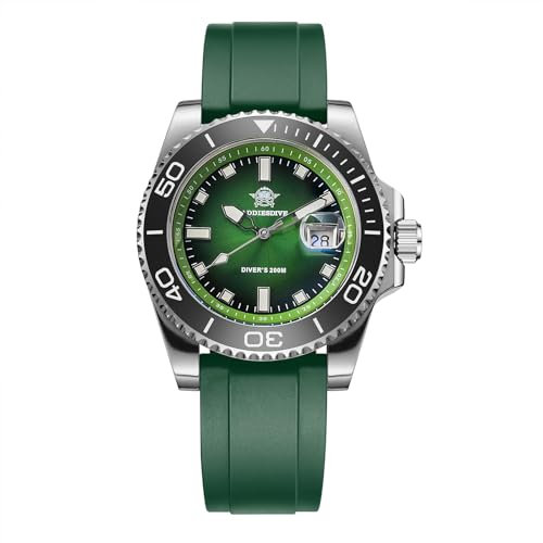 ADDIESDIVE taucheruhr 200m quarzuhr Herren BGW9 Nachtlicht Keramiklünette analoge Uhr Herren Mit Kautschukband AD2089